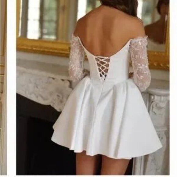 Elegant White Lace Dress NWOT Esme - Picture 4 of 5